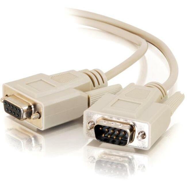 C2G 25ft DB9 M/F Extension Cable - Beige - GreatEagleInc