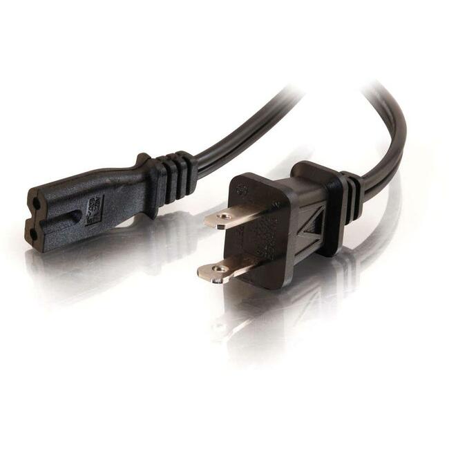 C2G 6ft 18 AWG 2-Slot Polarized Power Cord (NEMA 1-15P to IEC320C7) - GreatEagleInc