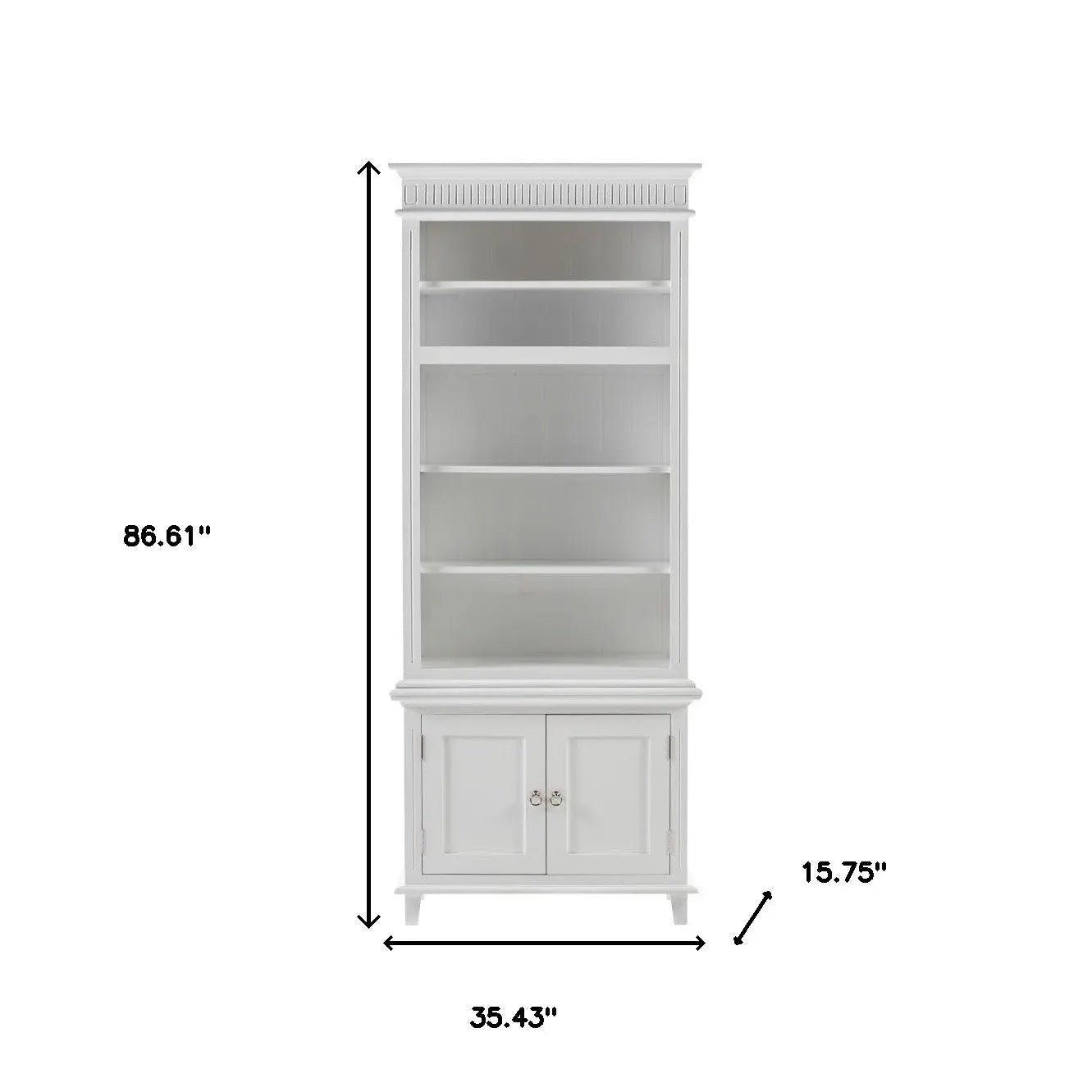 87" Antiqued White Solid Wood Seven Door Pantry Or Storage Closet Homeroots Kitchen & Dining