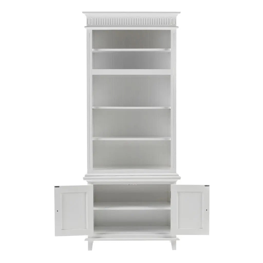 87" Antiqued White Solid Wood Seven Door Pantry Or Storage Closet Homeroots Kitchen & Dining