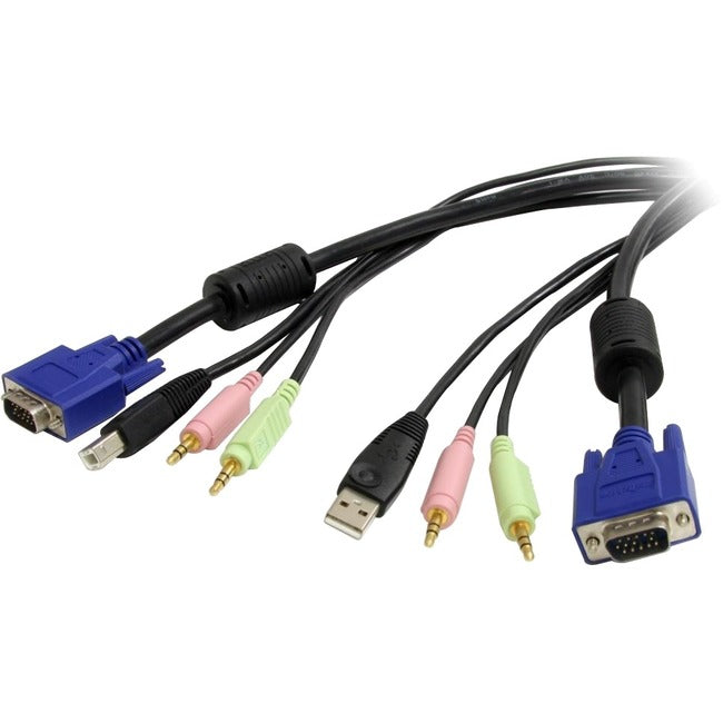 StarTech.com 10 ft 4-in-1 USB VGA KVM Cable with Audio and Microphone - GreatEagleInc