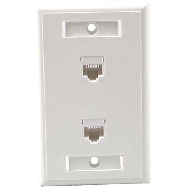 C2G Dual Cat5E RJ45 Configured Wall Plate - White - Computers & Electronics