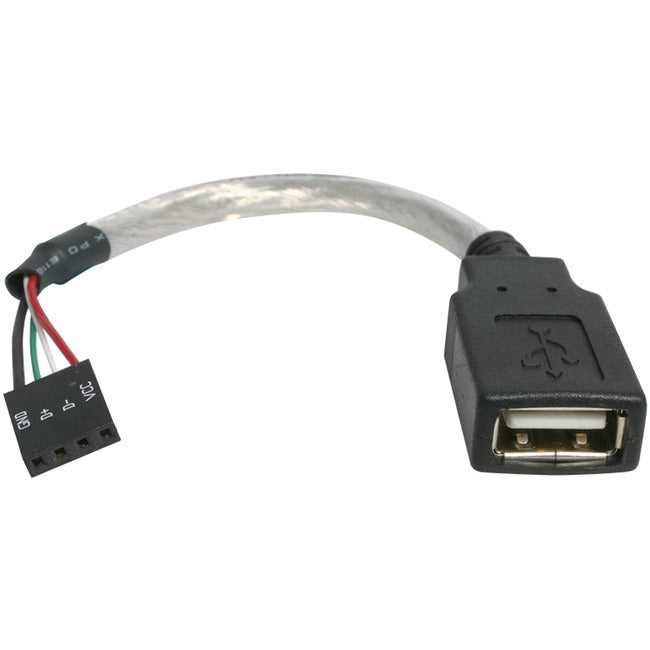 StarTech.com 6in USB 2.0 Cable - USB A to USB 4 Pin Header F/F USB A Female to Motherboard Header Adapter - USB cable - 4…