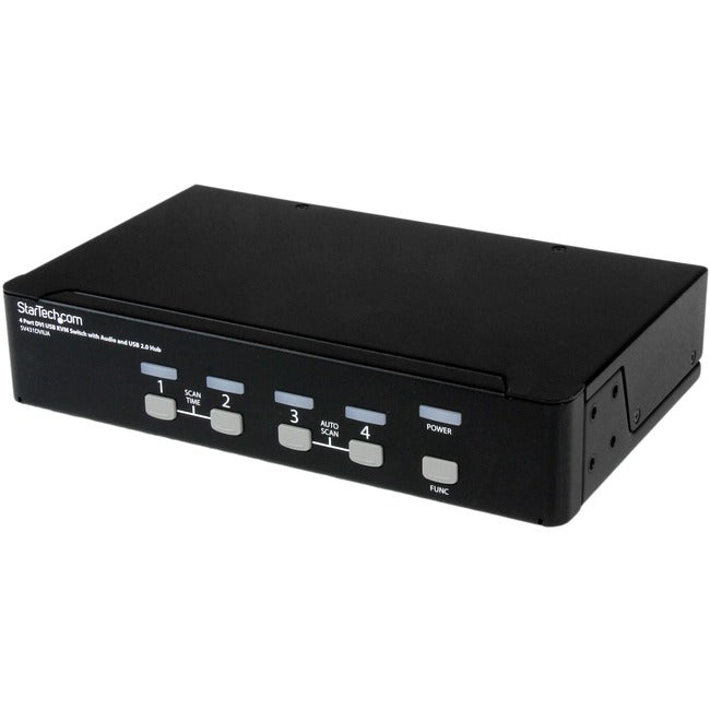StarTech.com 4 Port DVI + USB KVM Switch with Audio - KVM switch - USB 2.0 Hub - 2 ports - 1 local user - 1U - GreatEagleInc