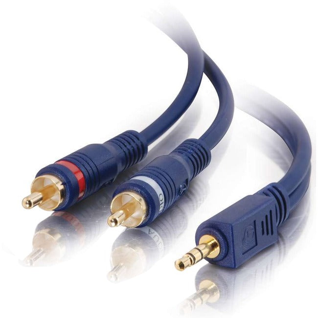 C2G 6ft Velocity One 3.5mm Stereo Male to Two RCA Stereo Male Y-Cable - GreatEagleInc