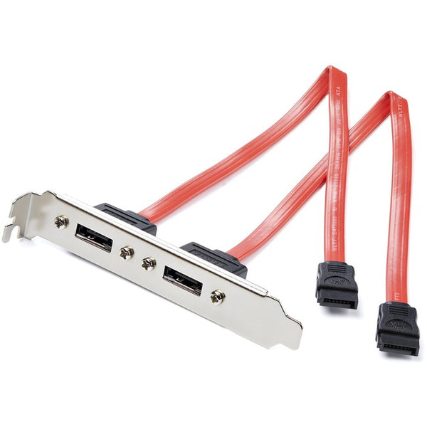 StarTech.com 2 Port SATA to eSATA Slot Plate Bracket - Serial ATA internal to external panel - 7 pin Serial ATA - 7 pin external Serial ATA Default Title