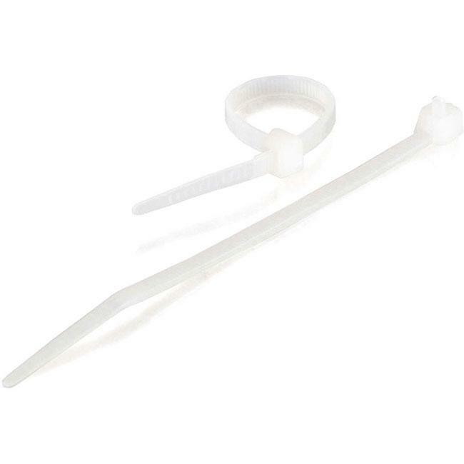 C2G 6in Cable Ties - White - 100pk Default Title