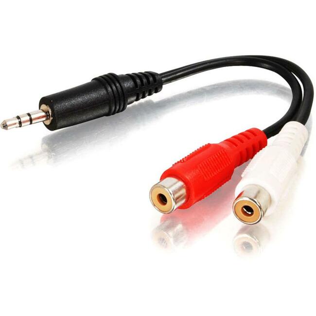 C2G 6in Value Series One 3.5mm Stereo Male To Two RCA Stereo Female Y-Cable Default Title