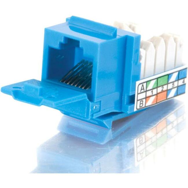 C2G 90? Cat5E RJ45 UTP Keystone Jack - Blue Default Title