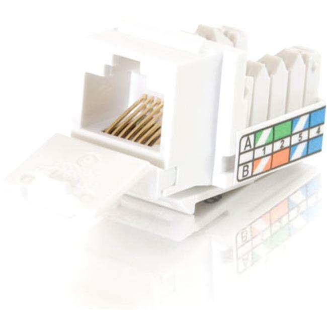 C2G 90° Cat5E RJ45 UTP Keystone Jack - White Default Title