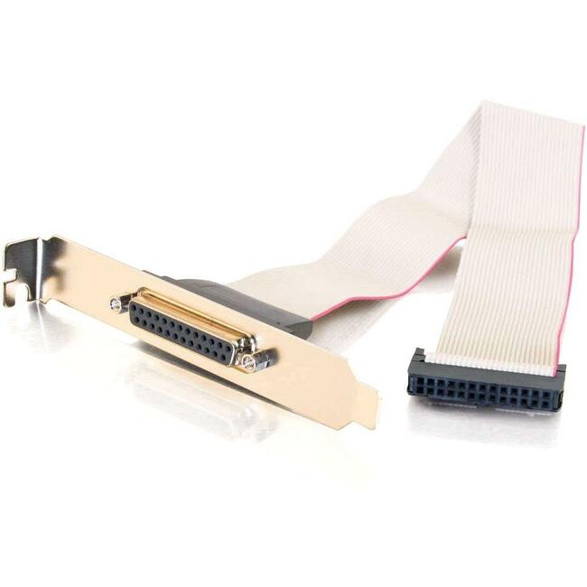 C2G 11in DB25 Female Parallel Add-A-Port Adapter Cable with Bracket Default Title