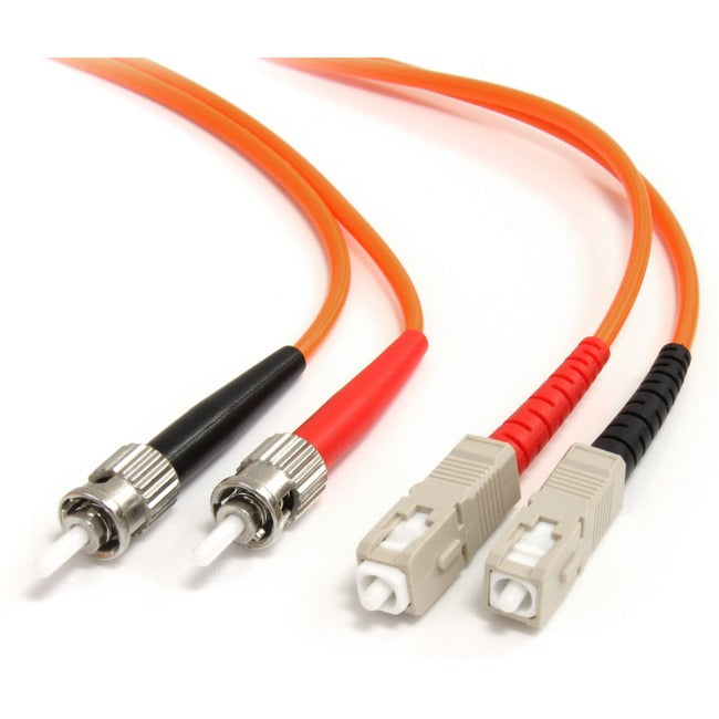 StarTech.com 2m Fiber Optic Cable - Multimode Duplex 62.5/125 - LSZH - ST /SC - OM1 - ST to SC Fiber Patch Cable Default Title