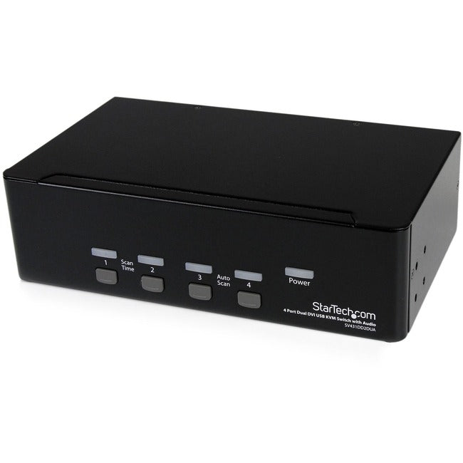 StarTech.com 4 Port Dual DVI USB KVM Switch w/ Audio & USB Hub - GreatEagleInc