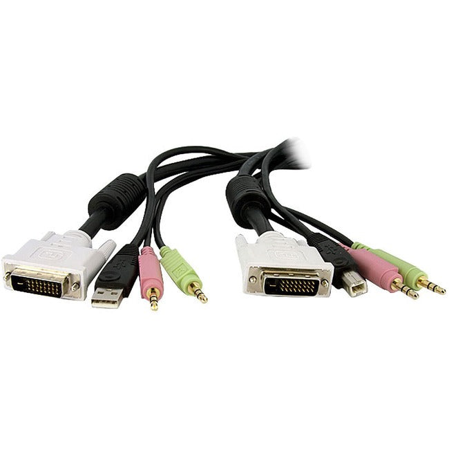 StarTech.com 15 ft 4-in-1 USB DVI KVM Switch Cable with Audio - GreatEagleInc
