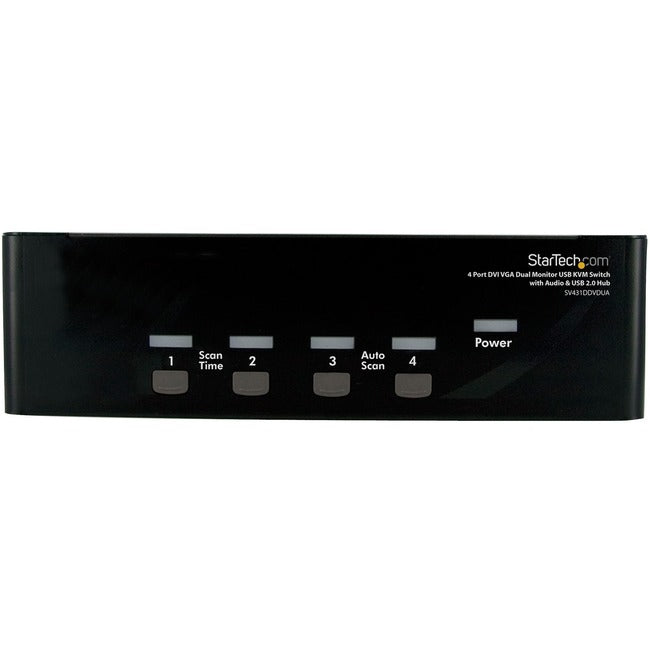 StarTech.com 4 Port DVI VGA Dual Monitor KVM Switch with Audio & USB Hub - GreatEagleInc