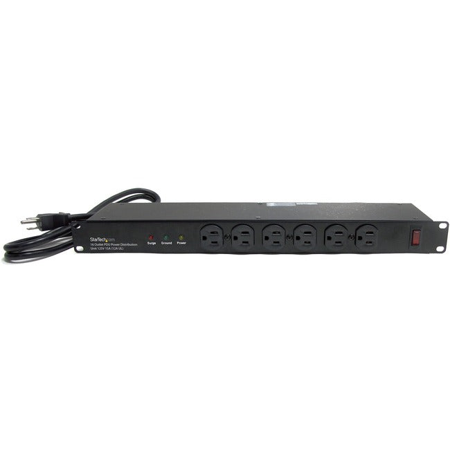 StarTech.com Rackmount PDU with 16 Outlets and Surge Protection - 19in Power Distribution Unit - 1U - Computers & Electronics