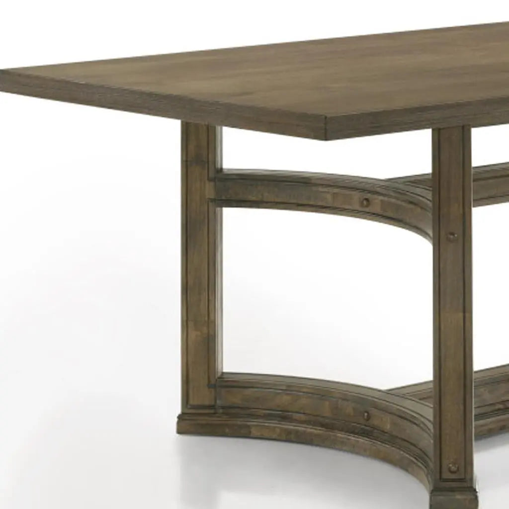 88" Oak Wood Trestle Base Dining Table Homeroots Kitchen & Dining