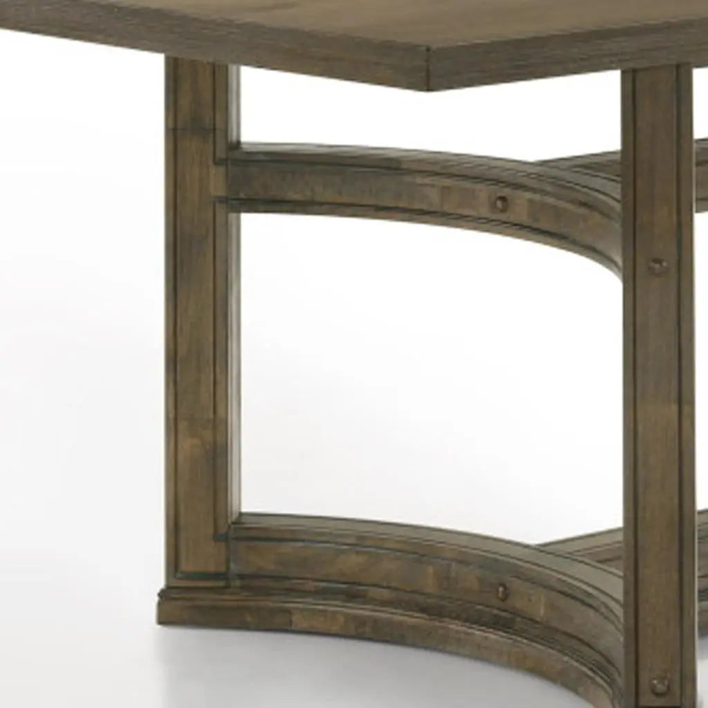88" Oak Wood Trestle Base Dining Table Homeroots Kitchen & Dining