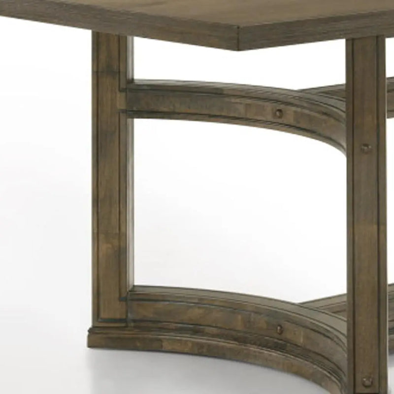 88" Oak Wood Trestle Base Dining Table Homeroots Kitchen & Dining