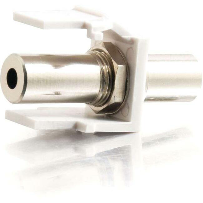 C2G Snap-In 3.5mm Stereo F/F Keystone Insert Module - White - GreatEagleInc
