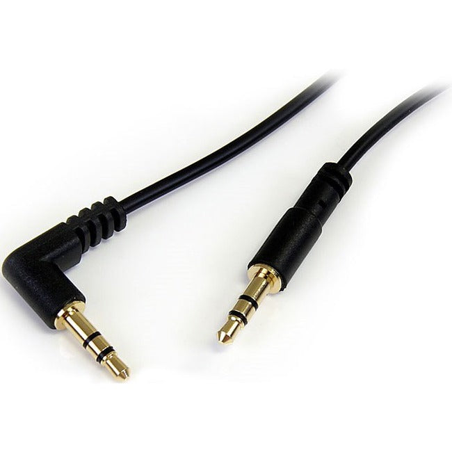 StarTech.com 3 ft Slim 3.5mm to Right Angle Stereo Audio Cable - M/M - Computers & Electronics