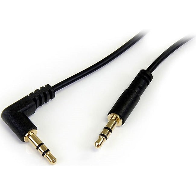 StarTech.com 6 ft Slim 3.5mm to Right Angle Stereo Audio Cable - M/M - GreatEagleInc