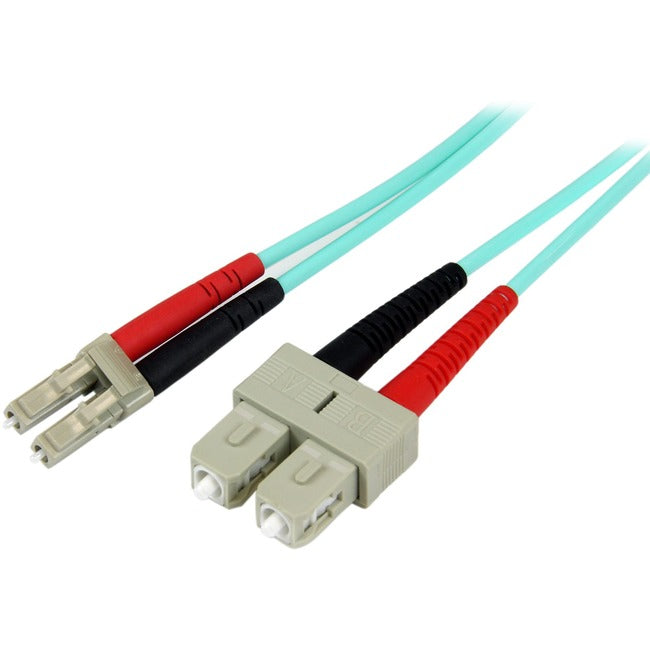 StarTech.com 5m Fiber Optic Cable - 10 Gb Aqua - Multimode Duplex 50/125 - LSZH - LC/SC - OM3 - LC to SC Fiber Patch Cable Default Title