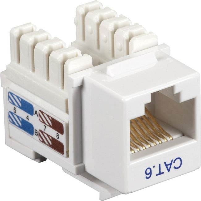 Black Box CAT6 Value Line Keystone Jack, White, 25-Pack