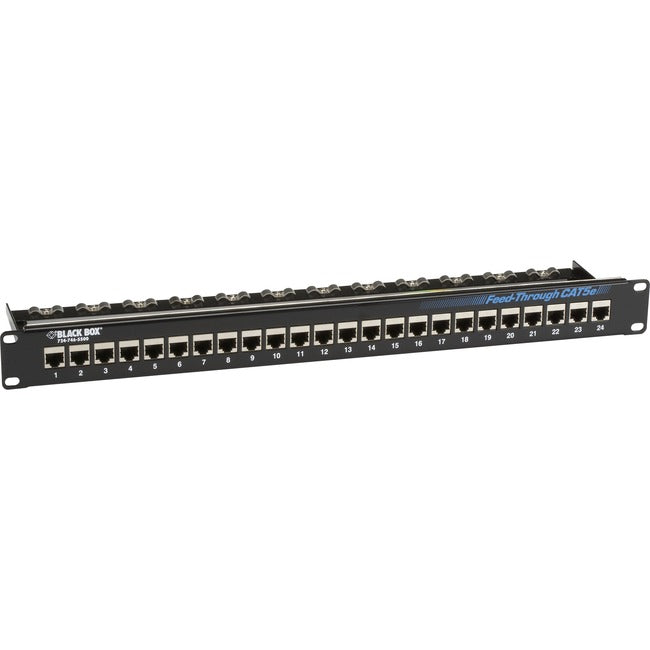 Black Box Feed-Through 24 Port Cat 5e Network Patch Panel