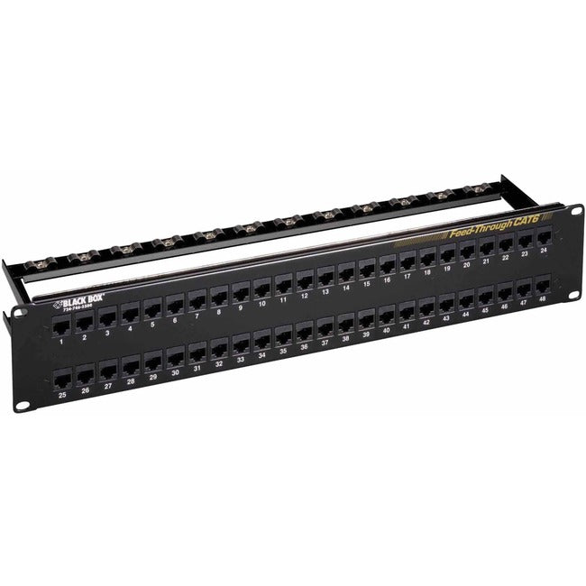 Black Box CAT6 Feed-Through Patch Panel - Unshielded, 48-Port