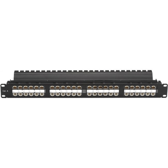 Black Box SpaceGAIN CAT6 High-Density Feed-Through Patch Panel, Unshielded, 48-Port, 1U Default Title