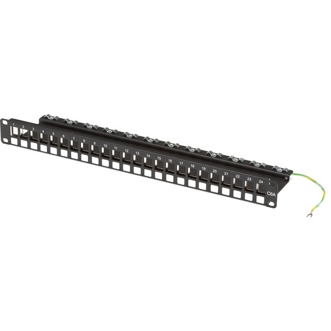 Black Box CAT6a Blank Patch Panel, 24-Port, 19", 1.75"H, 1U