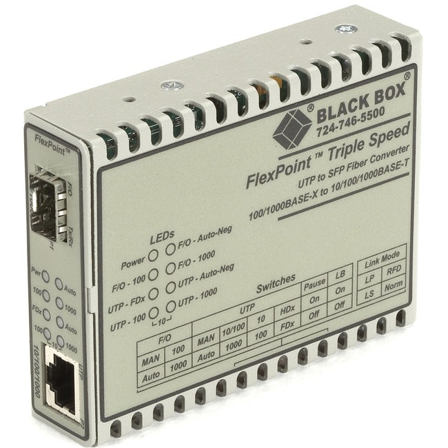 Black Box FlexPoint LMC1017A-SFP Transceiver/Media Converter - GreatEagleInc