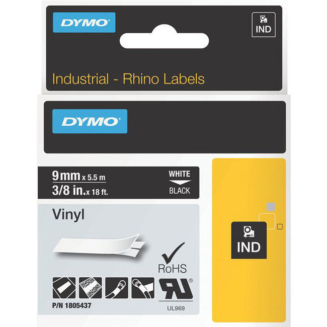 Dymo White on Black Color Coded Label - GreatEagleInc
