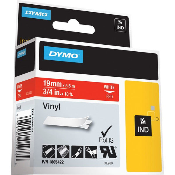 Dymo Colored 3/4" Vinyl Label Tape - GreatEagleInc