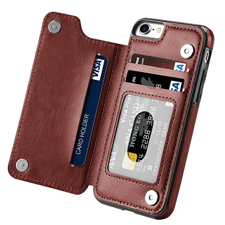 Saling Shockproof Wallet Leather Phone Case With Card Slots Soft Pu Cover Case For Iphone 11 5.8 Inch -