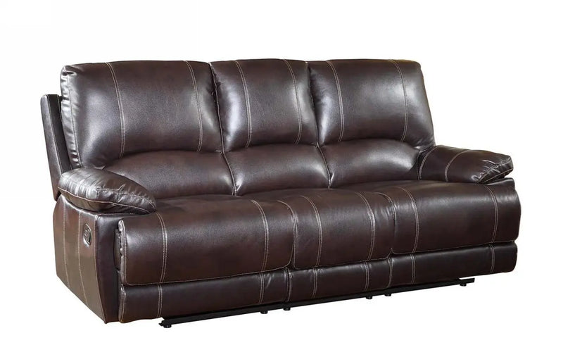 89" Brown Microfiber Reclining Sofa With Black Legs Homeroots Living Room