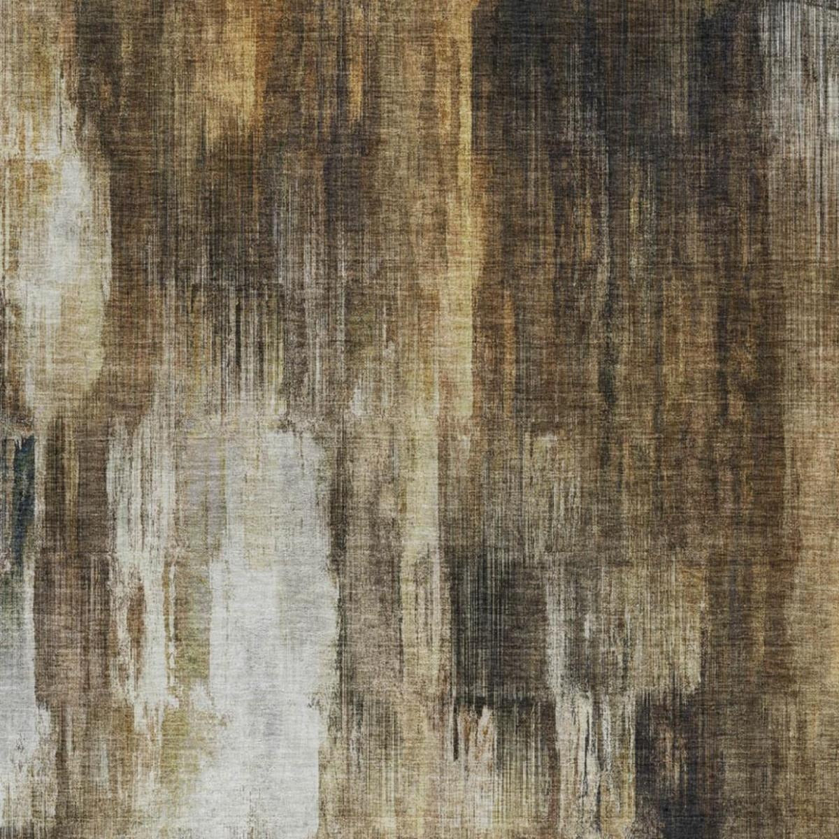 10' X 14' Chocolate And Brown Abstract Shag Washable Area Rug With UV Protection - Home & Garden