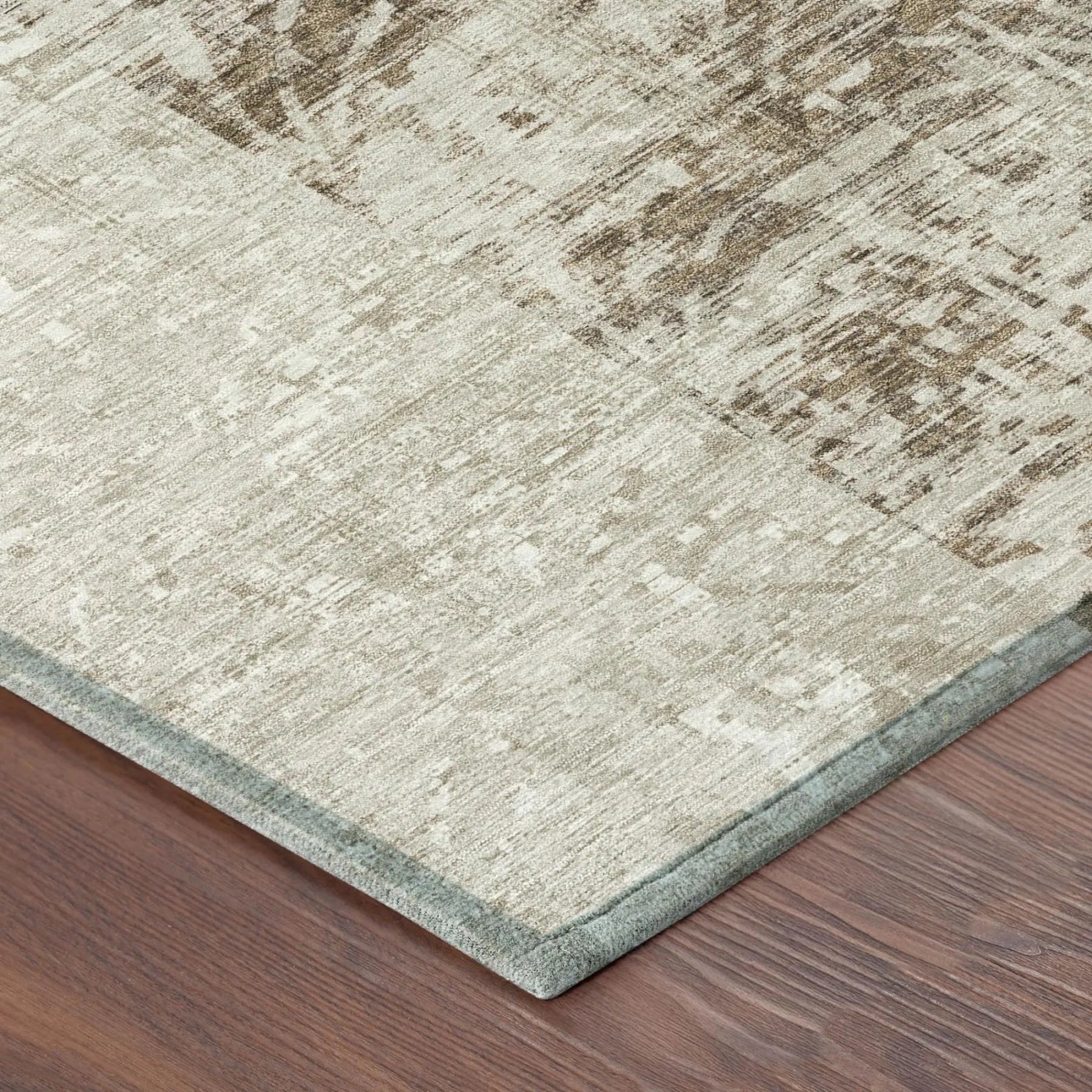 8' Beige And Brown Round Abstract Washable Indoor Outdoor Area Rug Homeroots Outdoor