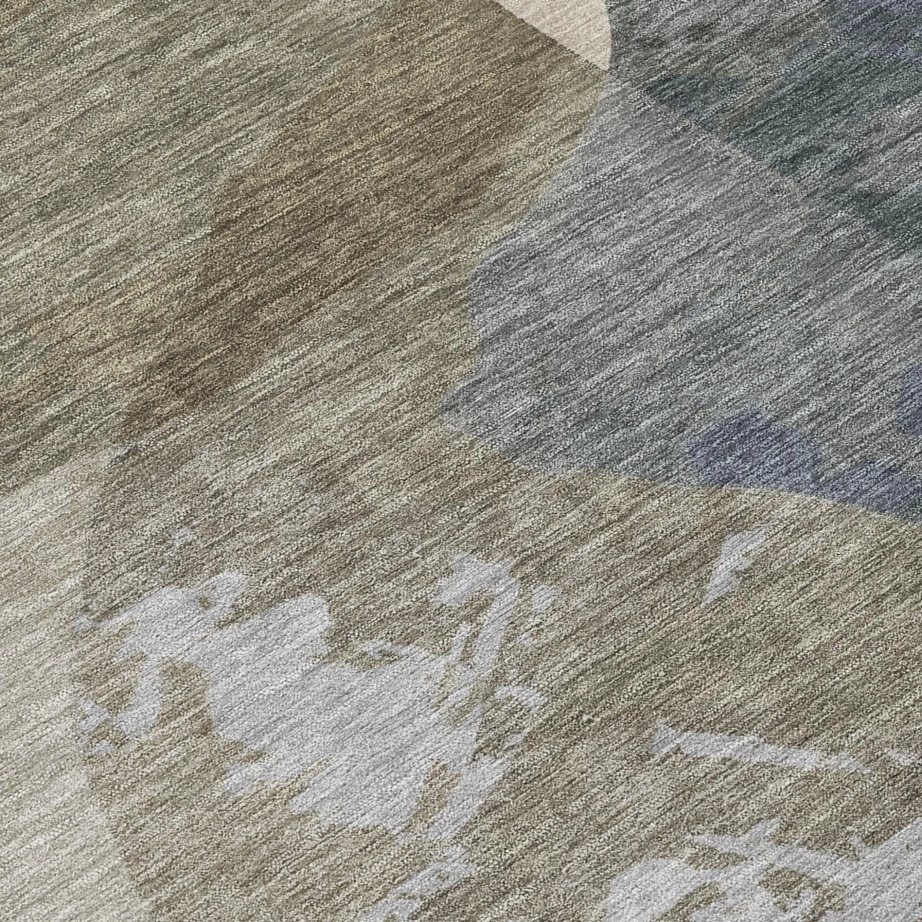 8' Beige And Brown Round Abstract Washable Indoor Outdoor Area Rug Homeroots Outdoor