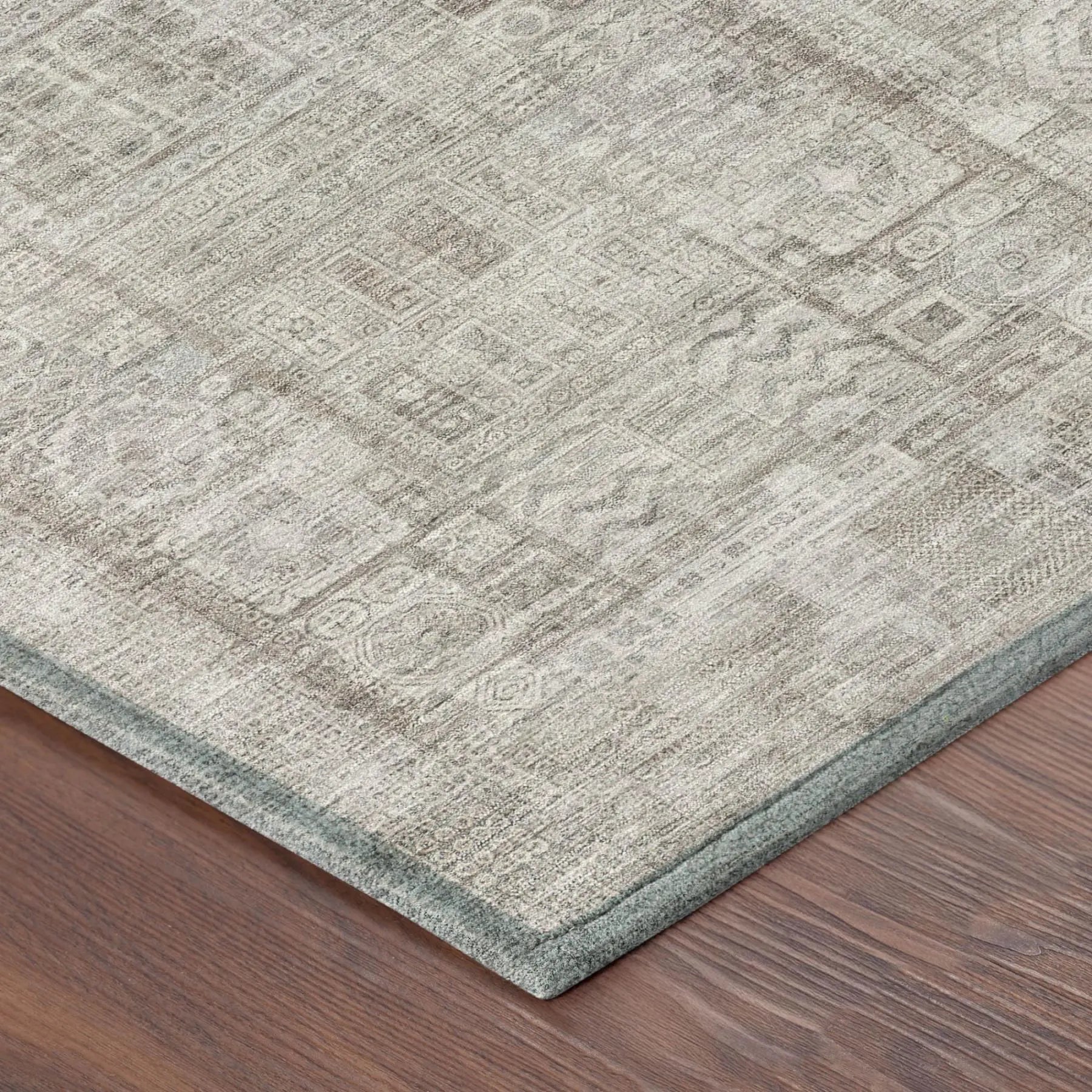 8' Beige And Brown Round Oriental Washable Indoor Outdoor Area Rug Homeroots Outdoor