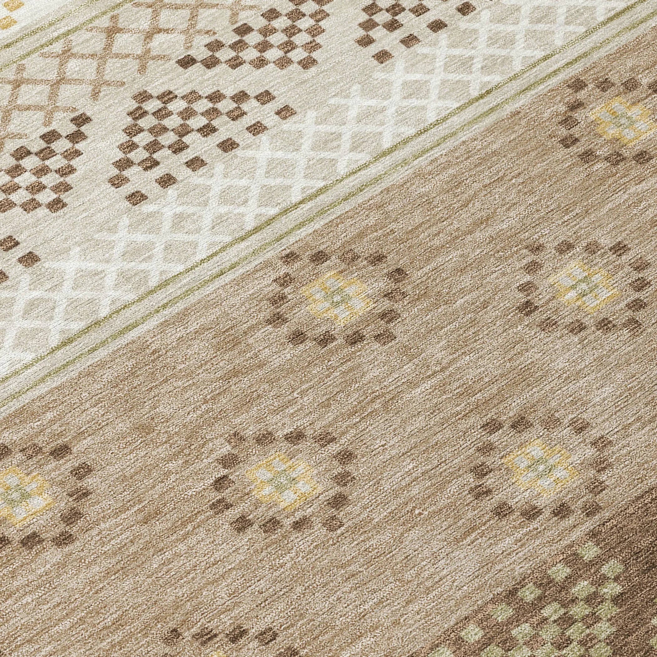 8' Beige And Brown Round Striped Washable Indoor Outdoor Area Rug Homeroots Outdoor
