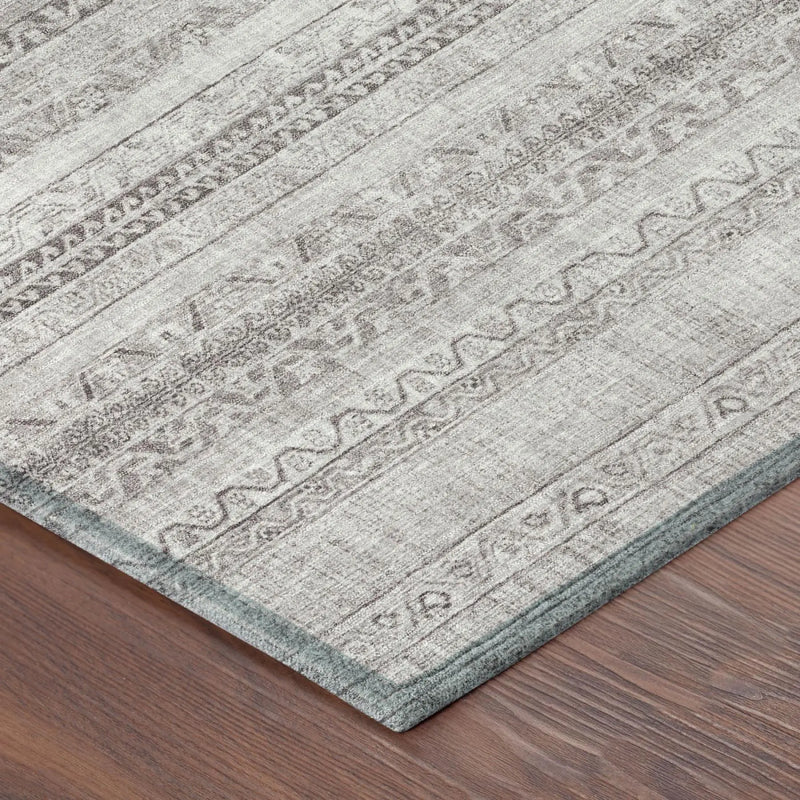 8' Beige And Brown Round Striped Washable Indoor Outdoor Area Rug Homeroots Outdoor