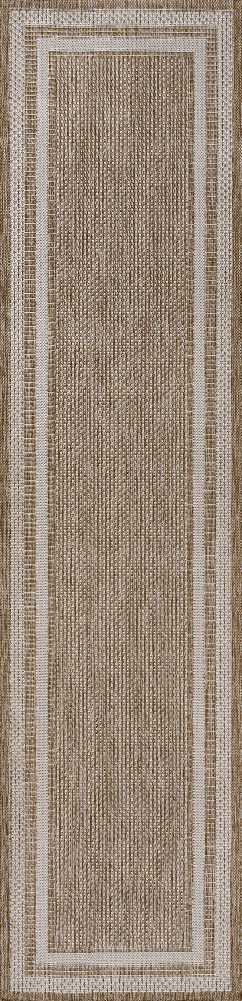 8' Beige And Cream Indoor Outdoor Runner Rug Homeroots Outdoor
