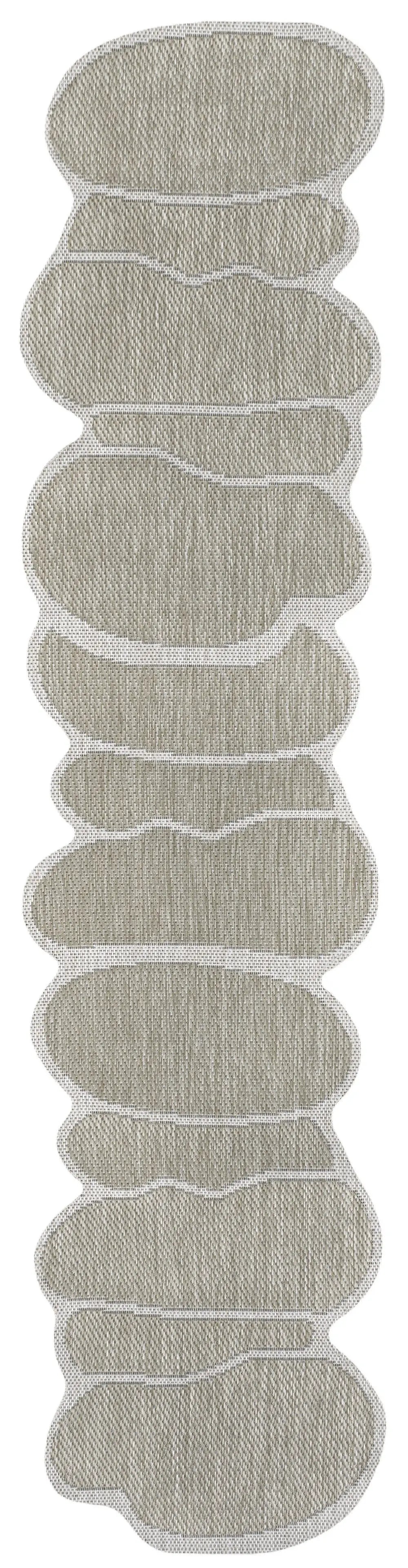 8' Beige And Cream Medallion Indoor Outdoor Runner Rug Homeroots Outdoor