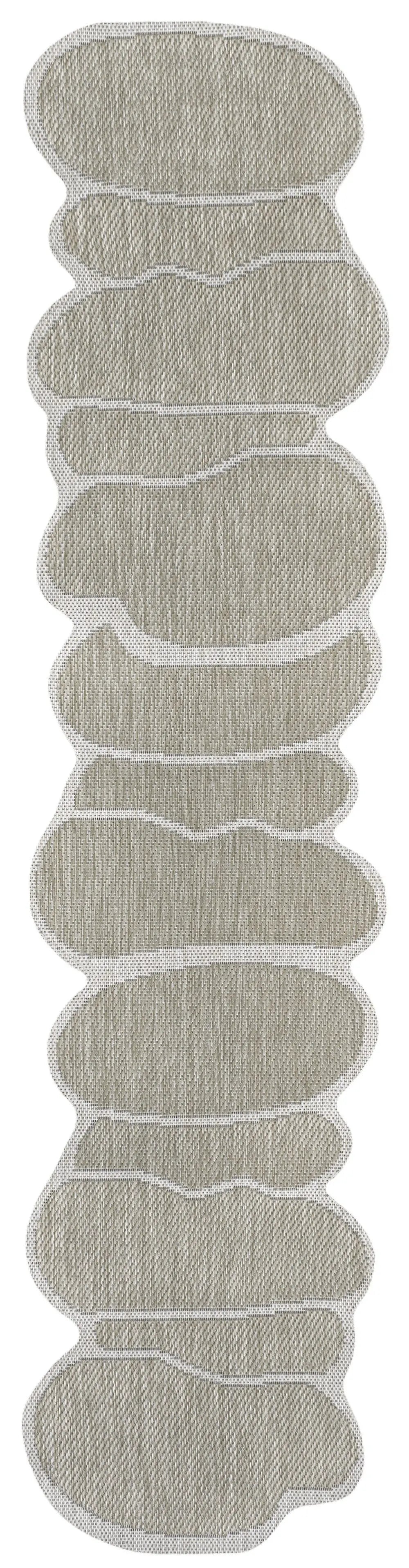 8' Beige And Cream Medallion Indoor Outdoor Runner Rug Homeroots Outdoor