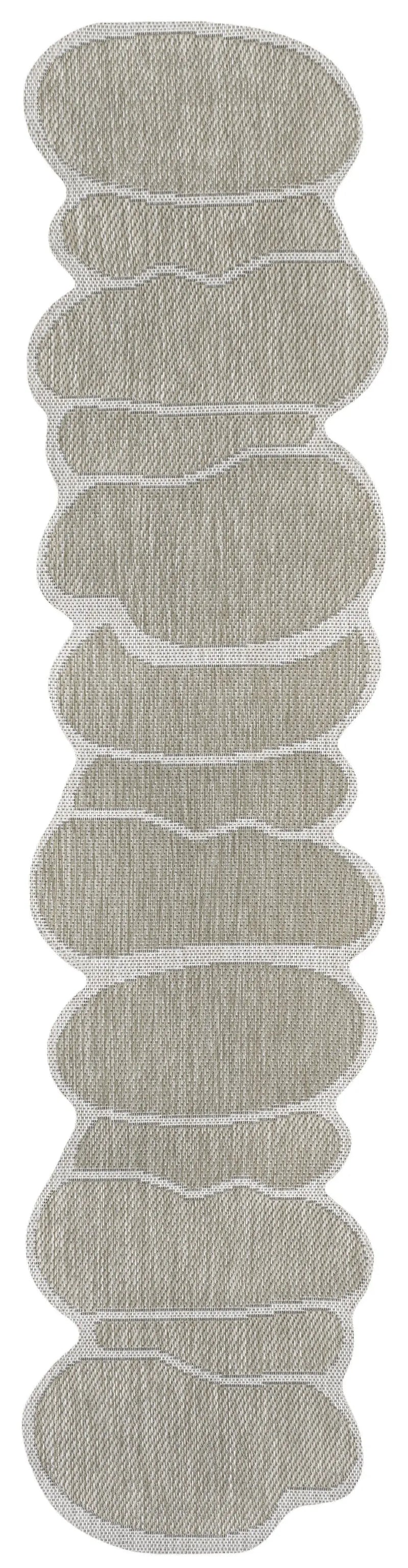 8' Beige And Cream Medallion Indoor Outdoor Runner Rug Homeroots Outdoor