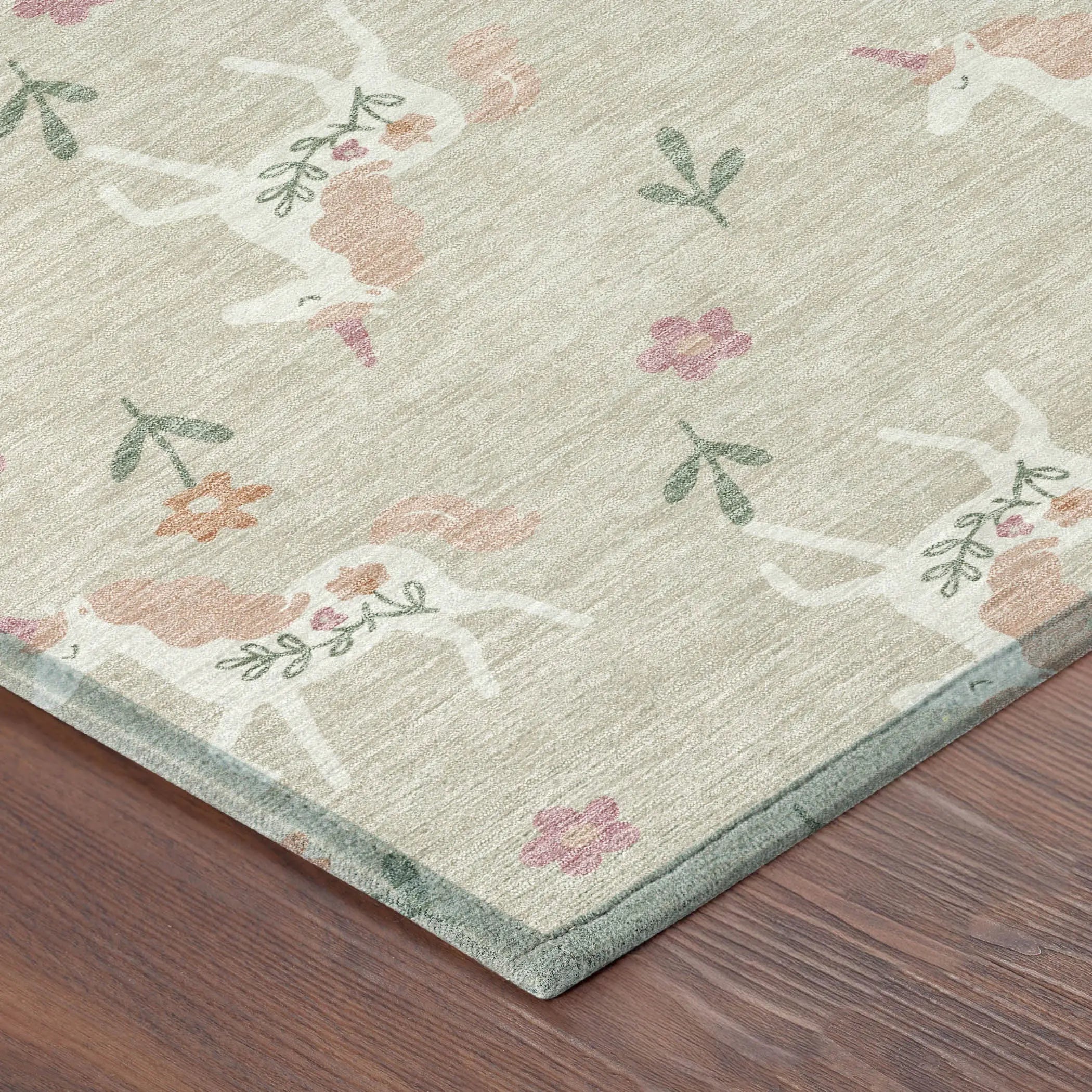 8' Beige And Gray Round Floral Washable Indoor Outdoor Area Rug Homeroots Outdoor