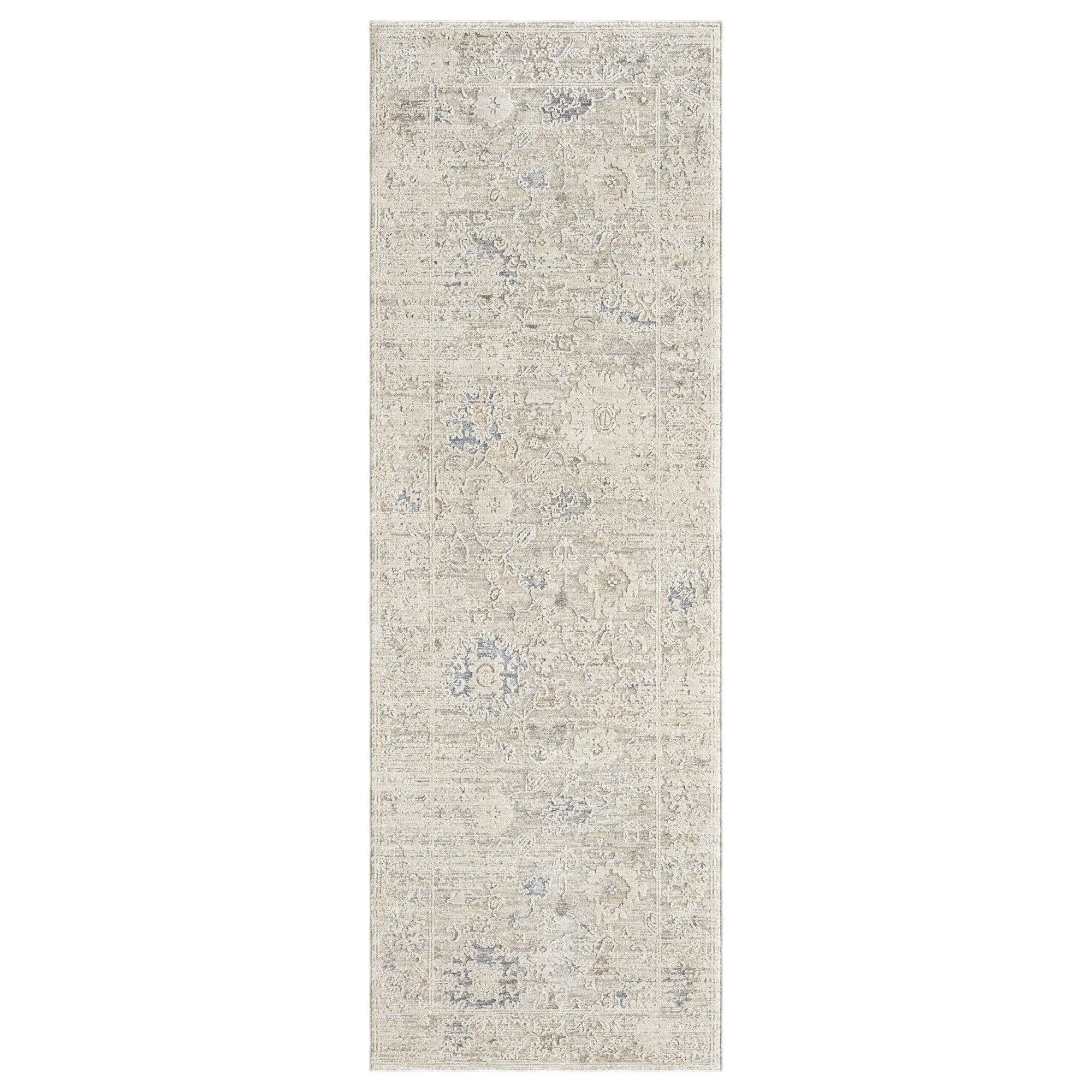 8' Beige And Ivory Abstract Runner Rug Homeroots Home Decor