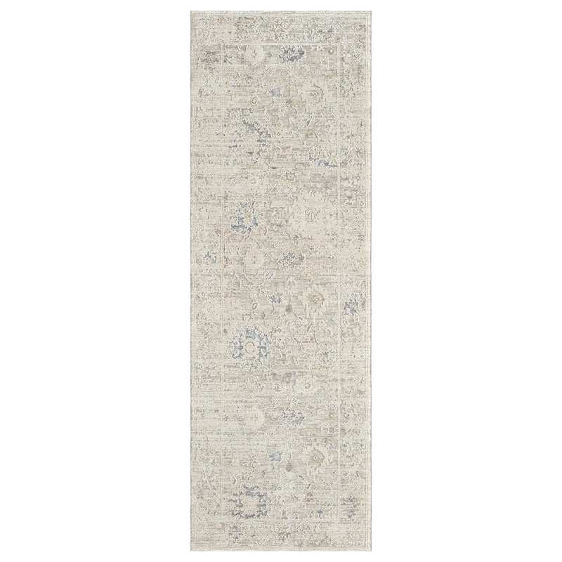 8' Beige And Ivory Abstract Runner Rug Homeroots Home Decor